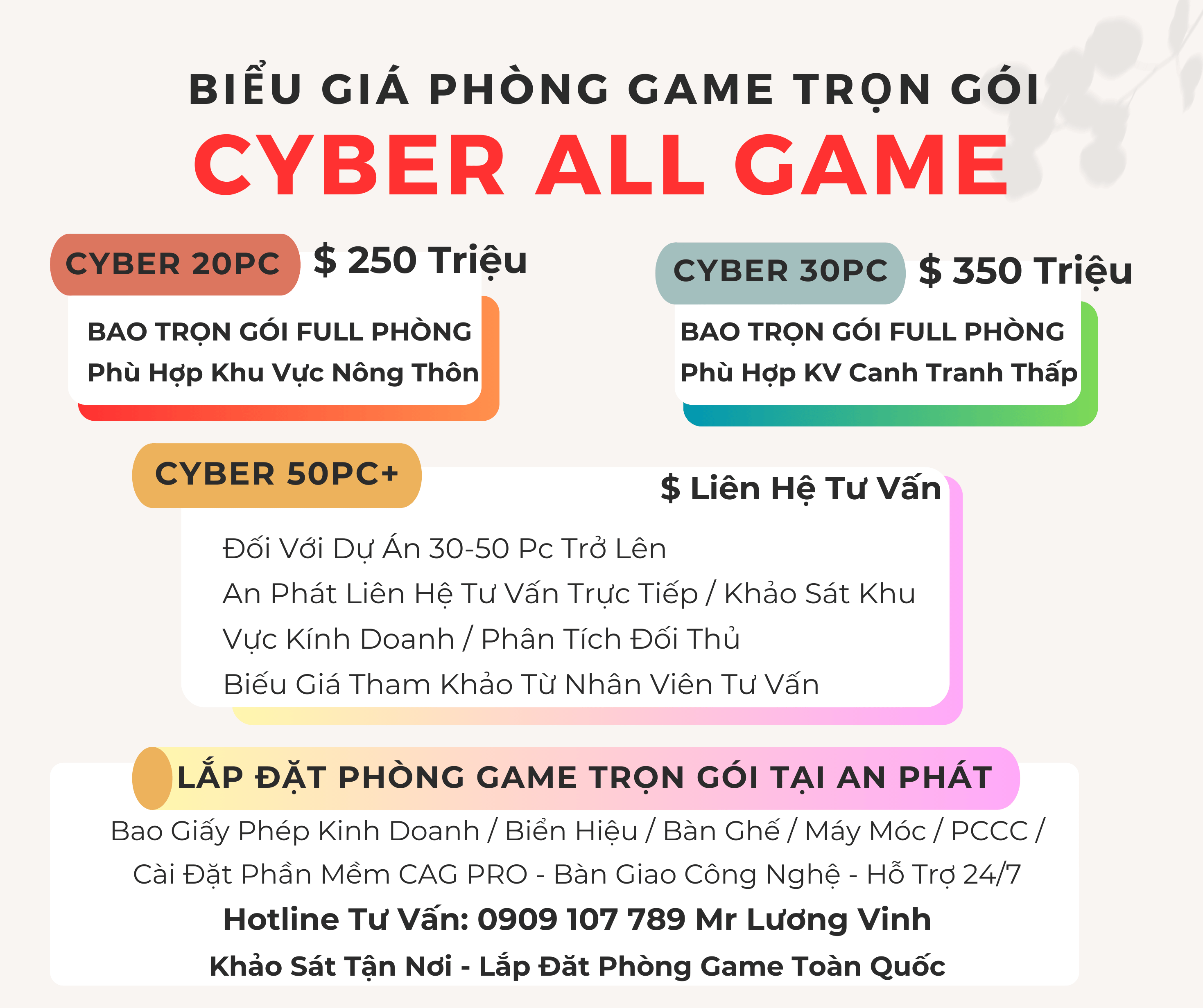 Báo Giá Thi Công Phòng Game Trọn Gói - Tặng Phần Mềm Quản Lý CAG Pro