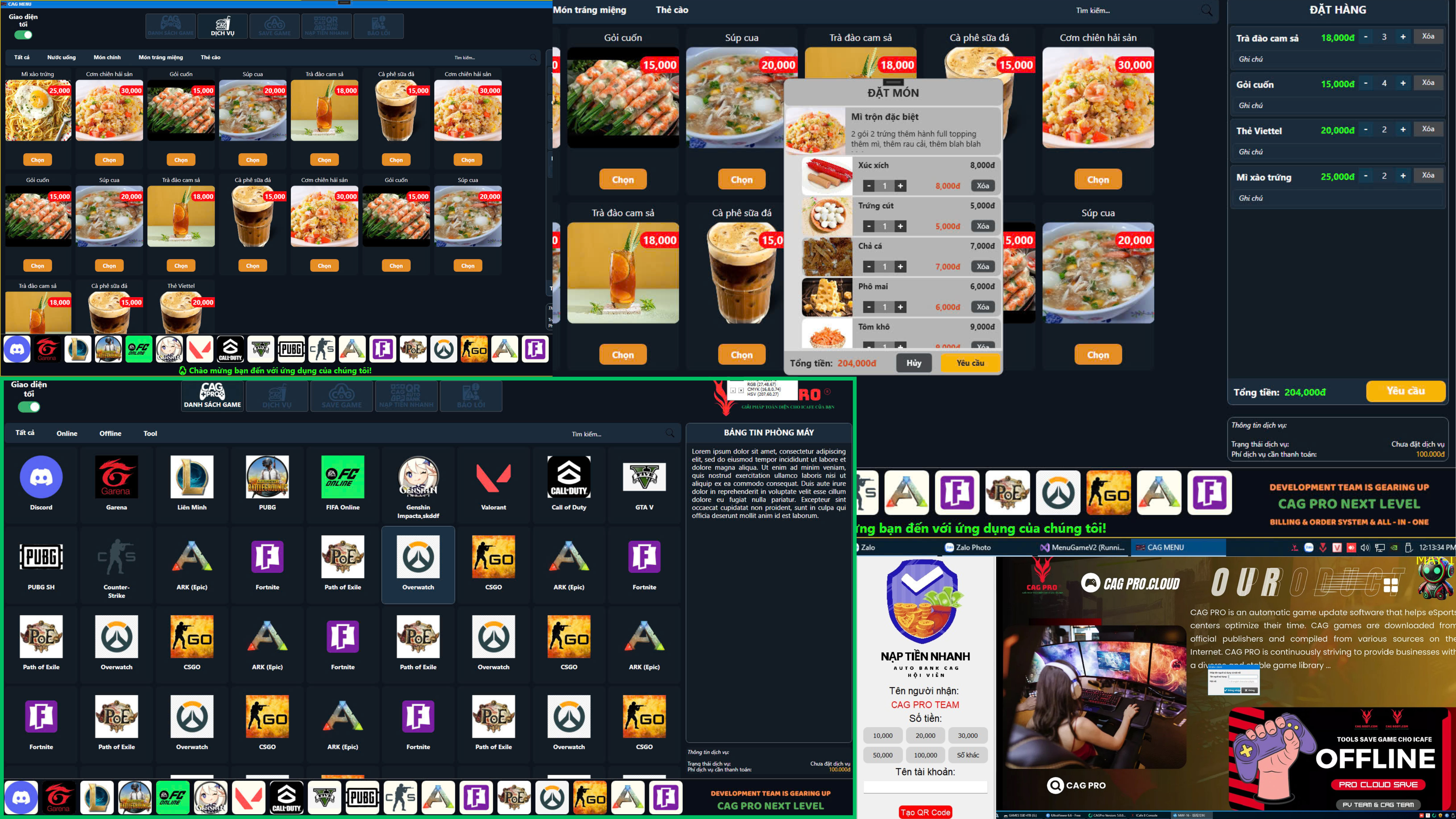 menu games cag t&iacute;ch hợp auto bank