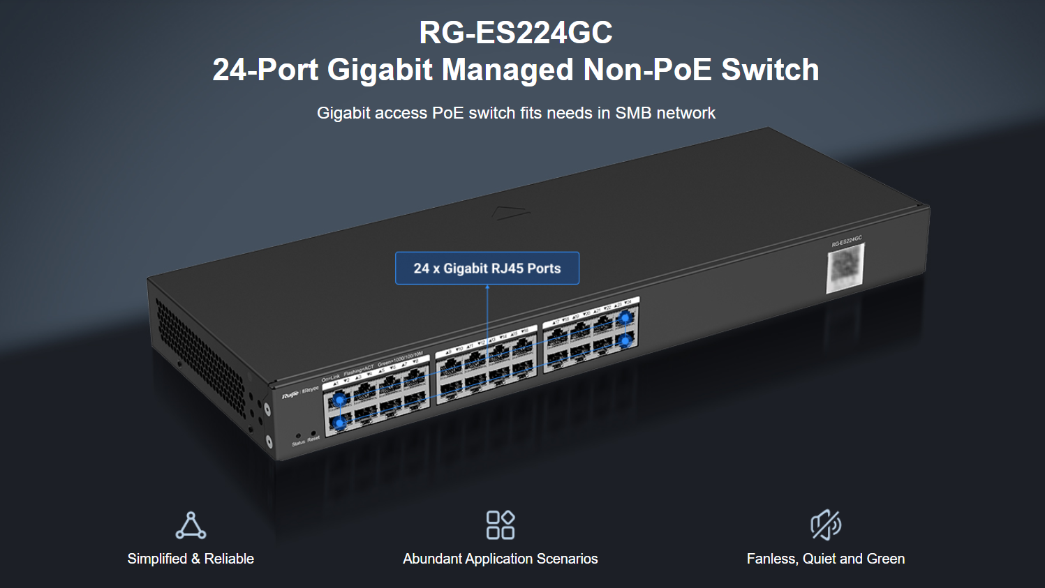 Switch Ruijie RG-ES224GC 24 Port Gigabit Cloud Mananged