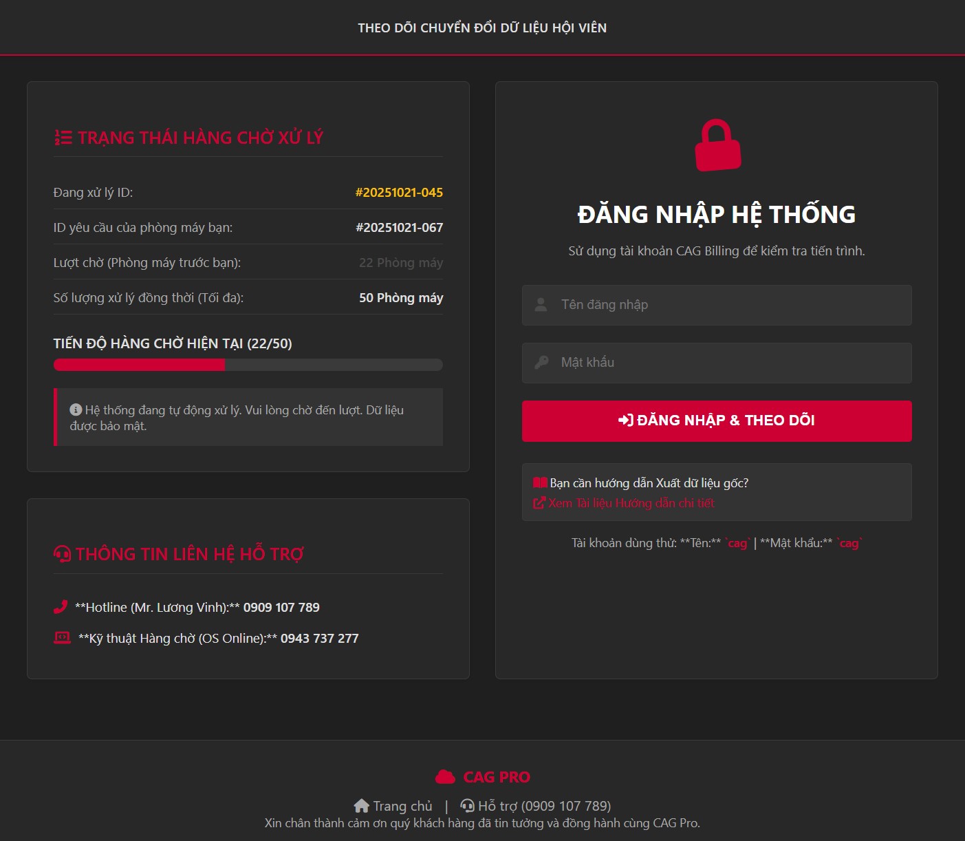 tools chuyển hội viên CAG Pro