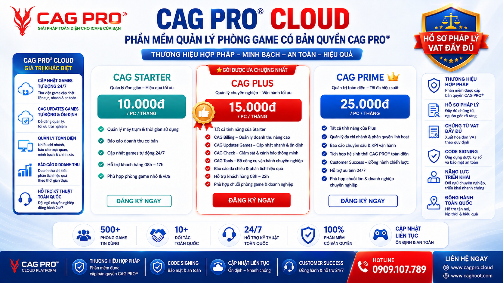 Gi&aacute; phần mềm quản l&yacute; ph&ograve;ng net cag pro